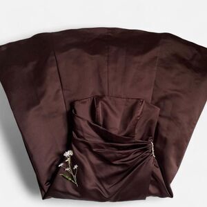 Y2K chocolate satin prom dress